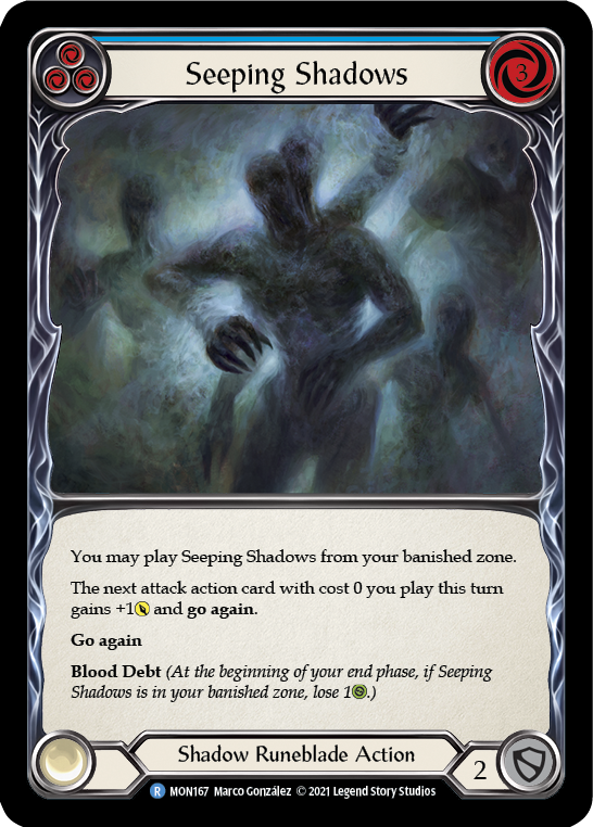 Seeping Shadows (Blue) [MON167-RF] (Monarch)  1st Edition Rainbow Foil Supply